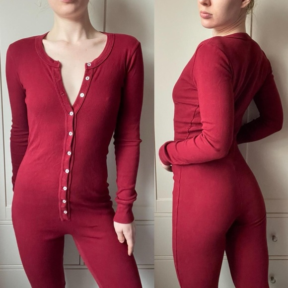 American Apparel Unisex Rib Henley One Piece - Picture 3 of 8